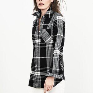 Banana Republic 100% cotton soft wash boyfriend plaid flannel, size XS